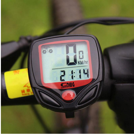 Ordinateur de vélo avec écran numérique LCD, étanche, odomètre, vitesse, chronomètre, accessoires de cyclisme, 1 pièce ► Photo 1/6