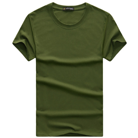 Coton été T-shirt hommes décontracté solide à manches courtes 10 couleur o-cou basique hommes T-shirt T-shirt T-shirt homme grande taille M-5XL ► Photo 1/6