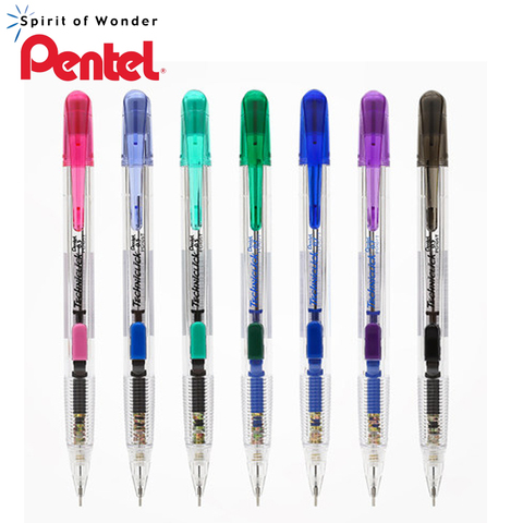 Pentel technick – crayon mécanique 0.5mm, 1 pièce, PD105T, classique, presse latérale, automatique, japonais, couleur noir/bleu/vert/rose ► Photo 1/6