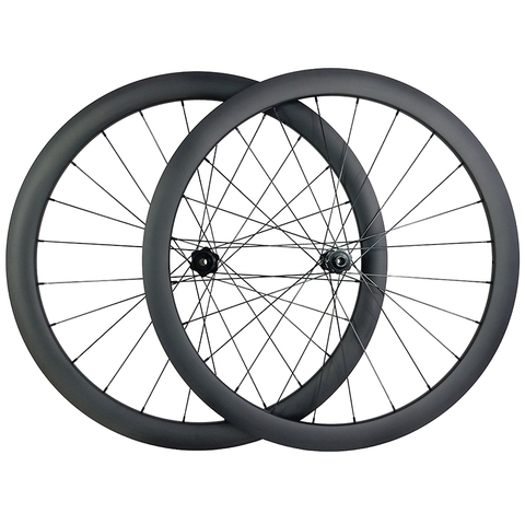 Roue en carbone avec disque de route asymétrique, 1360g 700c 42mm 25mm, pneu en forme de U, tubeless à traction droite, Novatec D411SB D412SB 6 boulons CL ► Photo 1/5