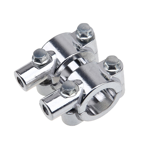 Adaptateur universel de guidon de moto | 2 pièces, argent 8mm pour montage de miroir ► Photo 1/5