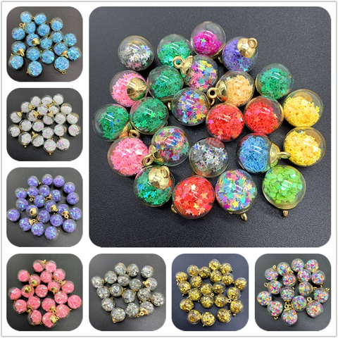 Boules de verre Transparent coloré 16mm, boules d'étoiles pendentif à breloques, pour la fabrication de bijoux, accessoires de cheveux, breloques, 5 pièces ► Photo 1/6