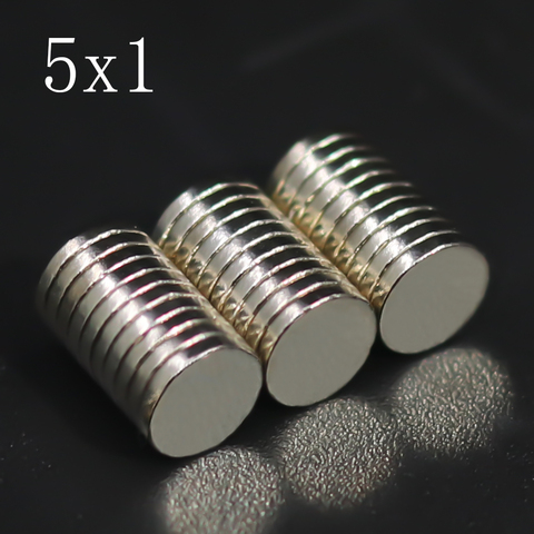 10/50/100/500/1000 Pcs 5x1 néodyme aimant 5mm x 1mm N35 NdFeB rond Super puissant fort Permanent magnétique imanes disque 5x1 ► Photo 1/6