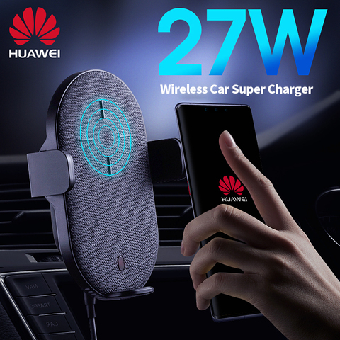 Huawei – chargeur sans fil Qi TÜV 27W, support de téléphone de voiture, charge Super rapide pour P30 Mate 30 Pro iPhone 11 Samsung S20 ► Photo 1/6