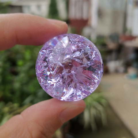 Boule de cristal craquelée de glace, fontaine d'eau, sphère en verre, bonsaï, décoration de la maison, Feng Shui, Figurine marbre, boule magique, cadeaux ► Photo 1/6