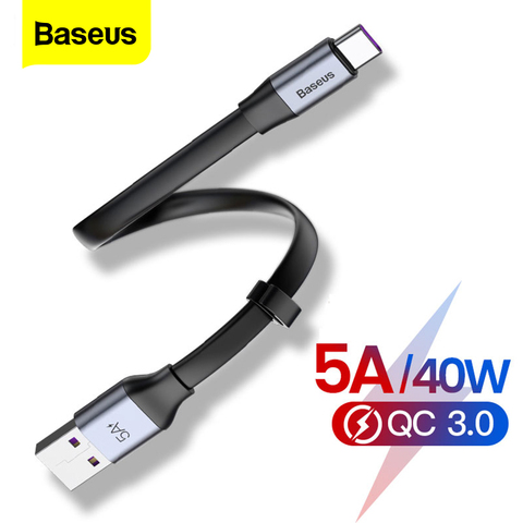 Câble USB C Baseus 5A câble USB Type C pour Huawei P30 P20 Mate 30 20 P10 chargeur de charge rapide Pro Lite pour câble Xiaomi type-c ► Photo 1/6