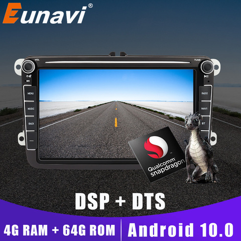 Eunavi-autoradio Android, 4 go/64 go GPS, lecteur multimédia, 2 Din, pour voiture VW Passat B6 Cc Polo Golf 5/6, Jetta Tiguan Touran Skoda Octavia ► Photo 1/5