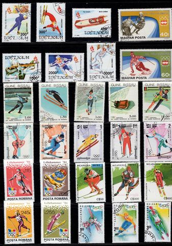 Timbres-poste des jeux olympiques d'hiver, thème différent de nombreux pays, pas de répétition, collection de timbres-poste, 50 pièces/lot ► Photo 1/2