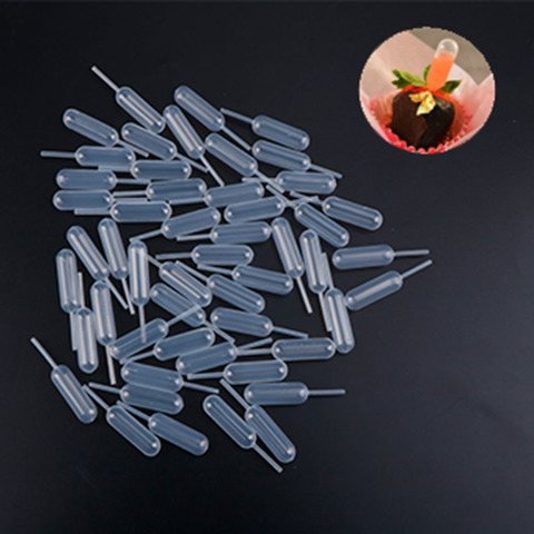 Pipettes jetables de compte-gouttes de Pipettes de transfert de compression en plastique de 4 ml 100 pièces pour le chocolat de crème glacée de petit gâteau de fraise ► Photo 1/6