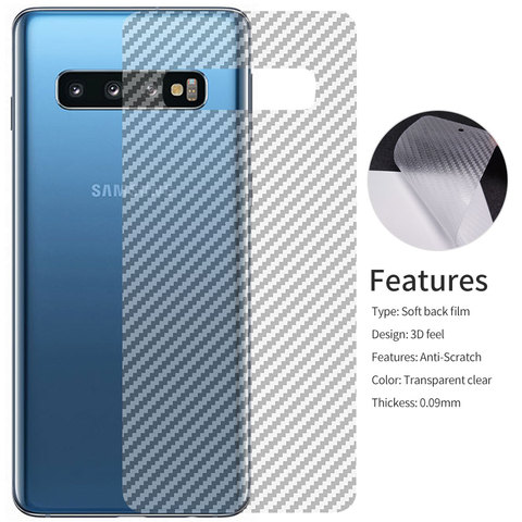 Film protecteur d'écran arrière en Fiber de carbone, 5 pièces, autocollant pour Samsung Galaxy Note 20 10 Ultra S21 S20 Fe S10 S9 S8 Plus Lite A51 A71 ► Photo 1/6