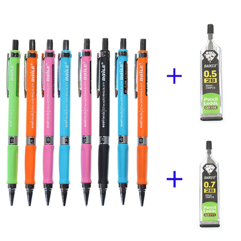 0.5mm/0.7mm en plastique pousser automatique crayon recharge dessin crayon ensemble pour dessin école cadeaux papeterie examen doit écrire ► Photo 1/6