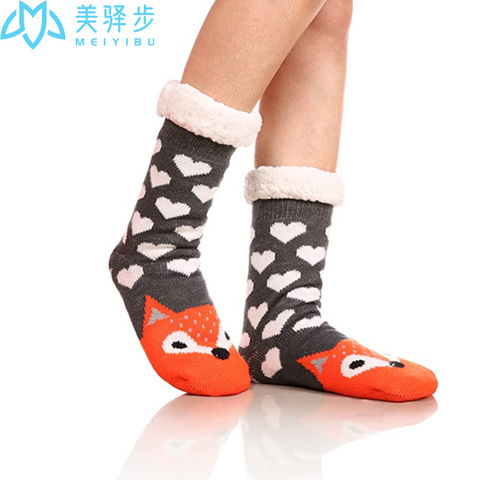 1 paire de chaussettes de sol pour adultes, socquettes de maison avec dessin animé, mignonnes pour femmes, pour dormir, chaudes, livraison directe, bienvenue ► Photo 1/6