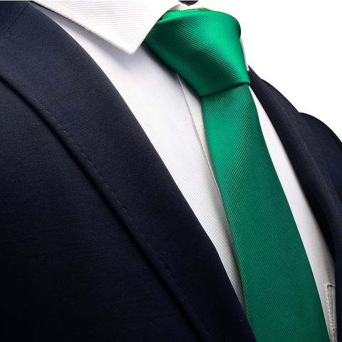 RBOCOTT – cravate Jacquard en soie pour hommes, classique, 8cm, couleur unie, vert, rouge, or, cadeau de mariage ► Photo 1/6