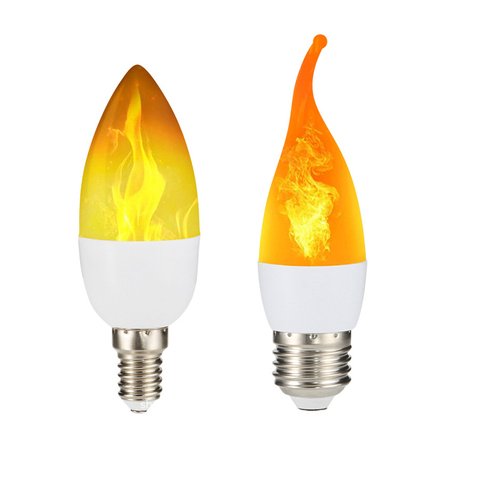 Ampoule de bougie LED E27 E14, effet de flamme, 110V 220V 240V, décoration en émulation scintillante ► Photo 1/6