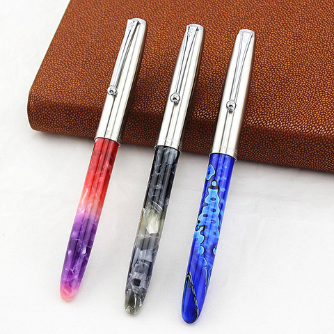 Jinhao – stylo à plume classique nostalgique, de qualité authentique, à encre en Iridium, à pointe Fine, 51 couleurs argentées, 0.38mm, pour étudiant ► Photo 1/1