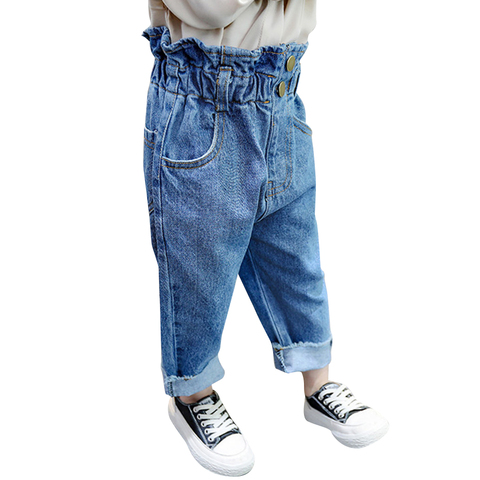 Bébé fille jean couleur unie fille jean Style décontracté enfants enfant en bas âge taille haute bébé fille vêtements ► Photo 1/6