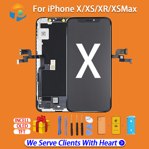 AAA + + + LCD pour iPhone X Xs OLED avec affichage de numériseur tactile 3D pour iphone x LCD écran numériseur assemblée de remplacement avec cadeau ► Photo 1/6
