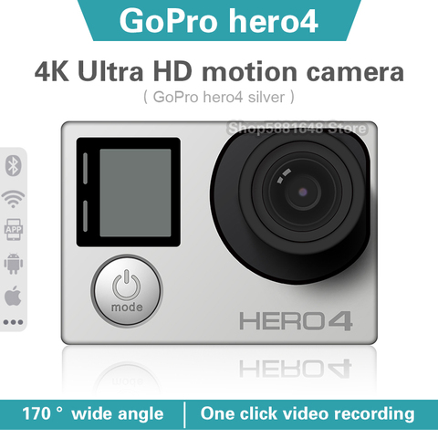 Gopro hero 4 argent 4k Ultra HD caméra d'action étanche WiFi Bluetooth connexion caméra casque monté caméra de plongée en plein air ► Photo 1/6