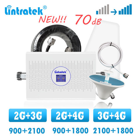 Lintratek – amplificateur de signal double bande 3G/4G, gsm 900/1800 lte, répéteur 2100 pour réseau de téléphonie mobile, appels vocaux internet ► Photo 1/6