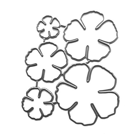 Cinq pétale fleur métal matrices de découpe pochoir Scrapbooking Album de bricolage timbre papier carte gaufrage décor artisanat ► Photo 1/6