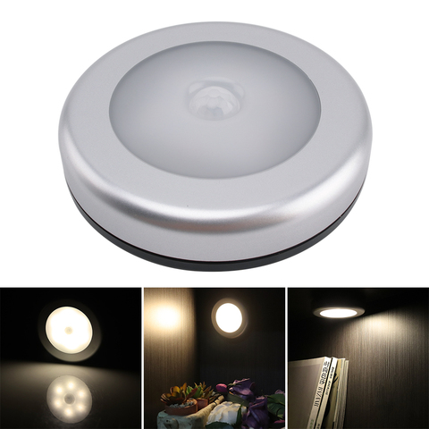 BORUiT PIR capteur de mouvement 6 LED sous armoire lumière cuisine chambre sans fil magnétique placard lumière capteur escalier lumière lampe de nuit ► Photo 1/6