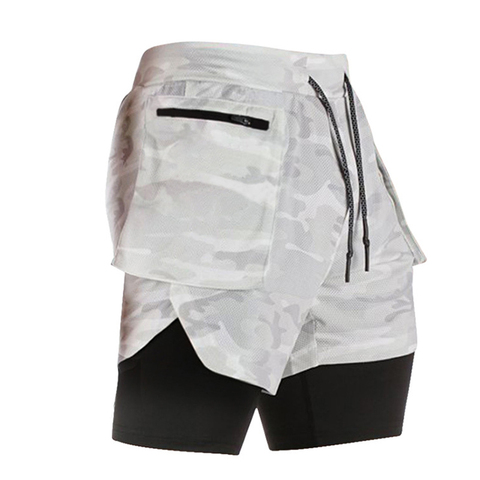 Short de course pour hommes 2 en 1, à poche pour téléphone, Short Camouflage de Sport et Fitness, Short de Tennis pour entraînement, pantalon court ► Photo 1/6