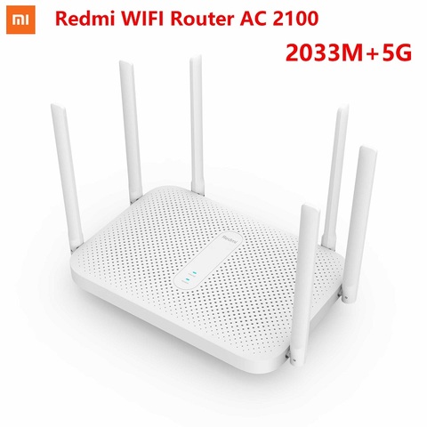 Xiaomi – routeur/répéteur wi-fi sans fil Redmi AC2100, 2.4/5.0GHz, 128 mo de RAM, 2033Mbps, avec 6 antennes larges à Gain élevé ► Photo 1/6