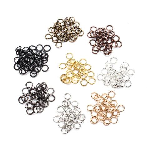 XINYAO 200 pcs/lot 4 6 8 10 mm métal sauter anneaux argent/or/Bronze couleur fendue anneaux connecteurs pour bricolage bijoux trouver fabrication ► Photo 1/6