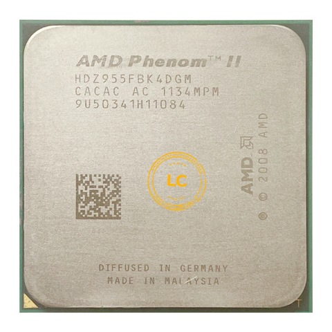 AMD Phenom — II X4 955 955 3.2 GHz Quad-Core CPU, processeur quad core 125 w, processeur/prise HDZ955FBK4DGI & HDX955FBK4DGI, prise AM3 ► Photo 1/2