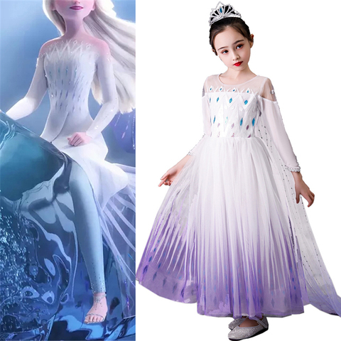 Robe de princesse reine des neiges pour filles, Costume de fête Cosplay Elsa ► Photo 1/6