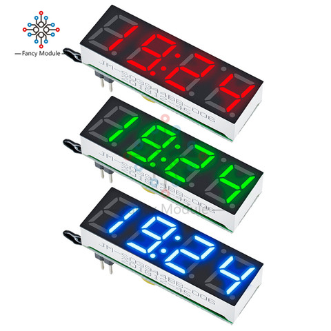 Module de température et tension 3 en 1, horloge numérique, horloge numérique, minuterie, thermomètre et voltmètre, à bricolage en 1, bleu/vert/rouge, 5-30V DC ► Photo 1/6