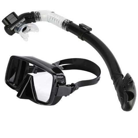 Masque de plongée sous-marine complet sec, ensemble de lunettes de plongée en apnée, Tube de respiration en Silicone ► Photo 1/6