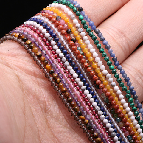 Petites perles Malachite en pierre naturelle, 2mm, 3mm, 4mm, pour la fabrication de bijoux, collier, Bracelet, bricolage ► Photo 1/6