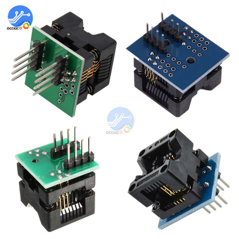 Adaptateur de programmeur SOIC8 à DIP8 IC, siège étroit à corps large, 150mil, 200mil, prise IC, bleu, vert ► Photo 1/6