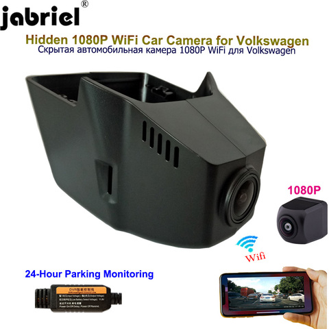 Jabreel-caméra de tableau de bord pour voiture Volkswagen, pour vw Atlas passat tiguan touran b6 b7 b8 mk2, 2017 2022, 2022, 1080, caché, Wifi, P ► Photo 1/6