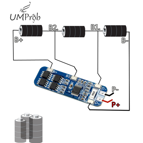 Panneau de Protection de chargeur de batterie au Lithium 3S 10a 12V, Module pour 3 batteries Li-ion 18650 charge de cellule BMS 10.8V 11.1V 12.6V ► Photo 1/3