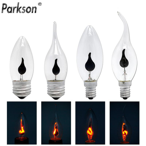 Ampoule Led Vintage Edison E14 E27, 3W ac 220v, effet de flamme de bougie, éclairage de décor pour la maison ► Photo 1/6