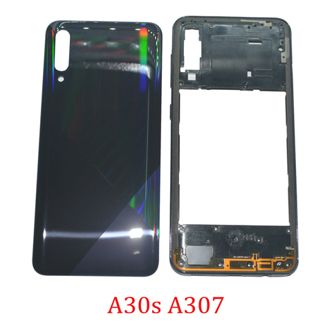 Cadre de boîtier couverture arrière pour Samsung A30S A307 A307F A307G A307FN téléphone d'origine nouveau châssis cadre moyen panneau arrière porte ► Photo 1/1