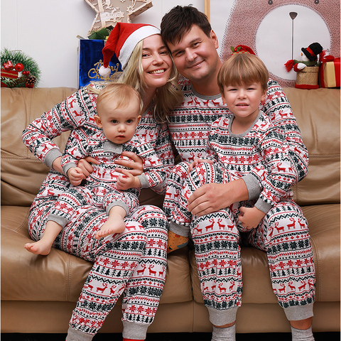 Pyjamas correspondant pour mère fille père et fils,ensemble vêtements de nuit, tenues de look de famille pour adulte et enfant bébé, noël 2022, ► Photo 1/6