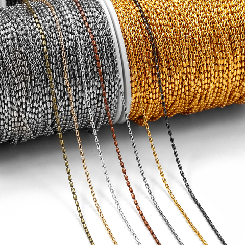 2 M/lot or cylindrique bambou perles boule saucisse chaînes pour bricolage colliers Bracelet fabrication de bijoux fournitures accessoires ► Photo 1/6