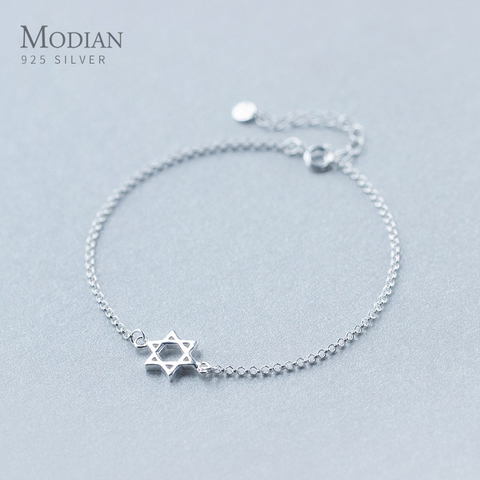 Modian – Bracelet à chaîne en argent Sterling 100% pour femme, accessoire de bijouterie Fine, 925, hexagramme et étoile, 925 ► Photo 1/4