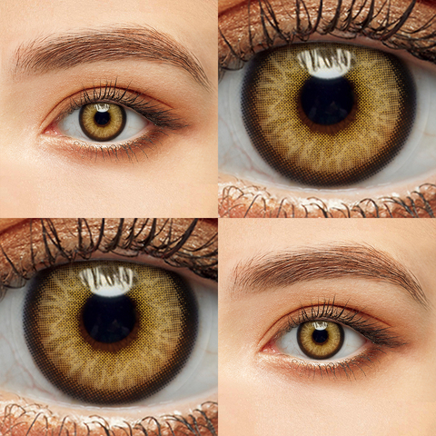 Lentilles de Contact colorées pour les yeux, 1 paire, verres clairs de couleur marron, vert, gris, annuel ► Photo 1/6