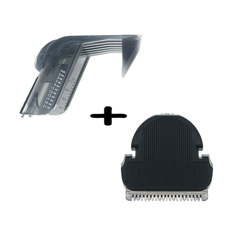 2 pièces/ensemble peigne de tondeuse à cheveux + coupe-cheveux pour Philips QC5105 QC5115 QC5155 QC5120 QC5125 QC5130 QC5135 QC5105 ► Photo 1/3