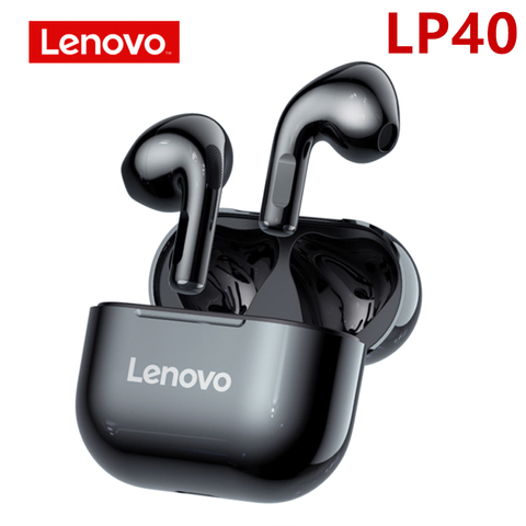 Casque sans fil d'origine Lenovo LP40 TWS écouteurs Bluetooth contrôle tactile casque Sport écouteurs stéréo pour téléphone Android ► Photo 1/6