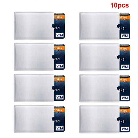 10 pièces RFID bloqueur manches Anti-vol RFID carte portefeuille protecteur RFID Nfc support bloquant identité vol Anti-Scan carte manchon ► Photo 1/6