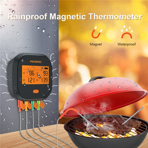 Inkbird IBBQ-4T Wi-Fi viande thermomètre numérique étanche à la pluie alarme magnétique thermomètre pour cuisine fumeur griller avec 4 sondes ► Photo 1/6