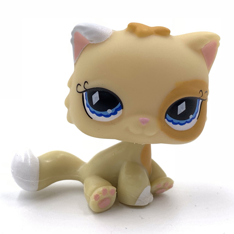Jouets chat LPS shop original vieux chat siamois #521 jaune Orange persan chaton yeux bleus pour filles, collection ► Photo 1/3