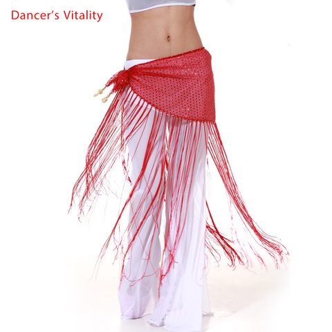 Nouveau style danse du ventre costumes maille paillettes longue gland danse du ventre hanche écharpe pour les femmes danse du ventre ceintures ► Photo 1/6