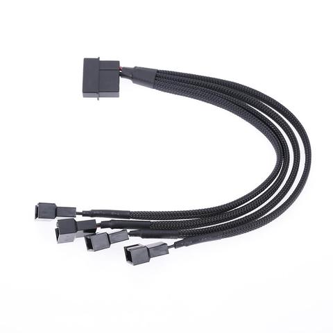 IDE Molex – câble d'alimentation pour PC, à 4 ports, à 3 ou 4 broches, à manches noires, ventilateur de refroidissement, séparateur, cordon d'alimentation ► Photo 1/6