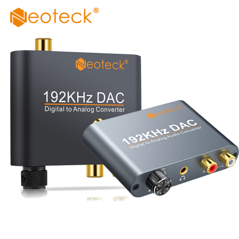 Neoteck aluminium noir gris DAC convertisseur numérique vers analogique adaptateur optique Coaxial Toslink vers stéréo L/R RCA 3.5mm Jack DAC ► Photo 1/6